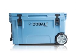 COBALT 55QT COLLER WITH WHEELS ROTO-MOLDED